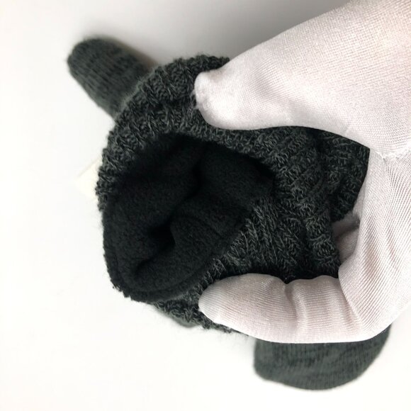 ROOTS Canada Knit Winter Mittens S/M Unisex Mens Womens Gray Fleece Lined - Picture 9 of 11